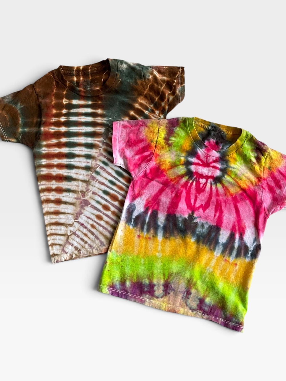 Set of 2 Hippie Handmade Tie-dye Cotton Tee T-Shirt Short Sleeve 4T Boys Girls